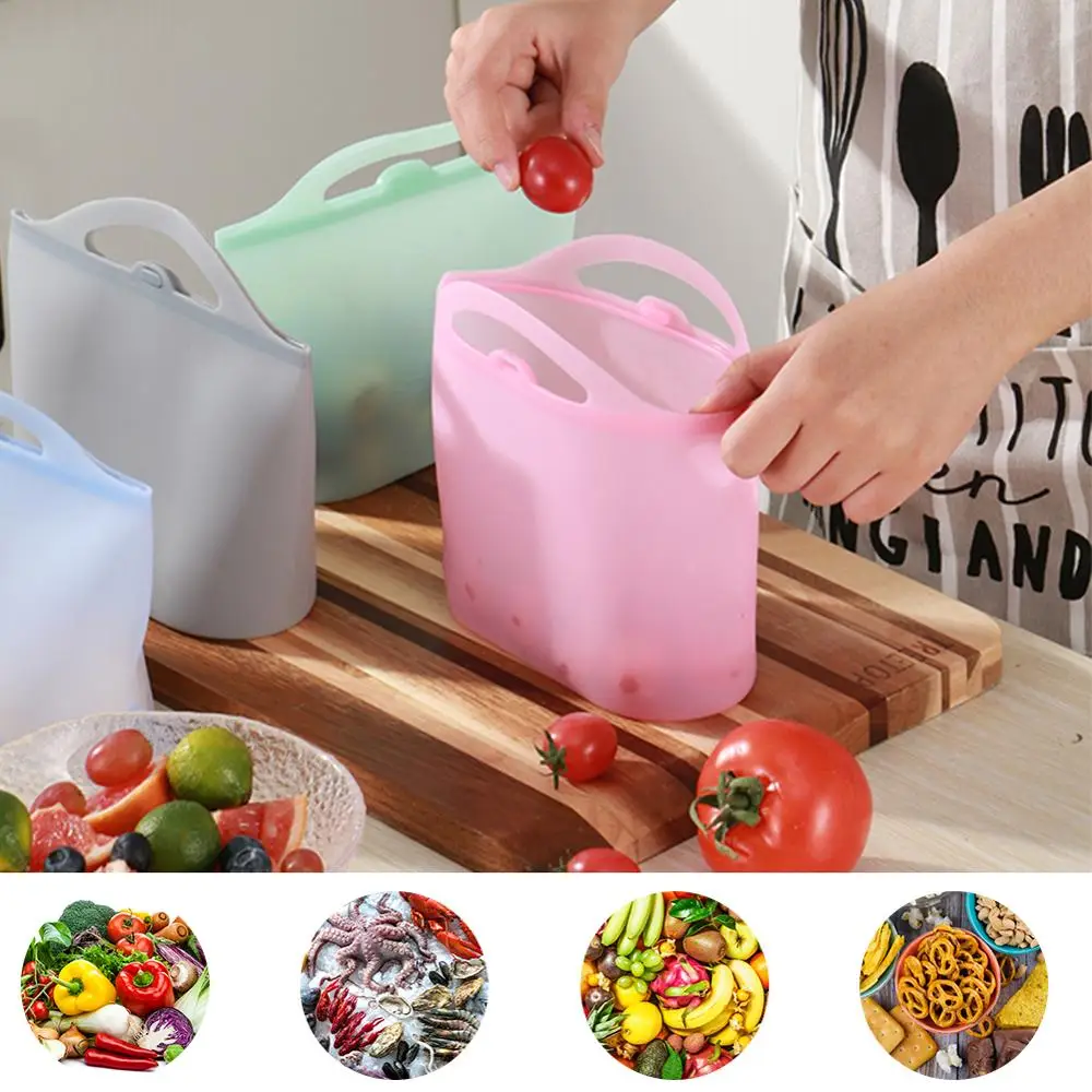 2 шт. многоразовые силиконовые Еда сумка для хранения сэндвич жидкость закуска