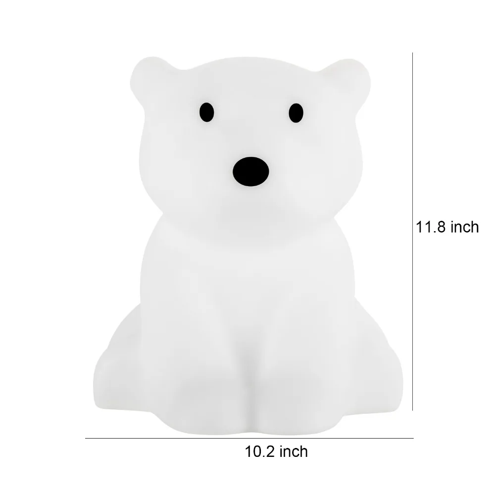 

Polar Bear Children Table Night Light Dimmable Button Switch Led Desk Lamps Nightlights for Baby Room Home Decoration EU Plug
