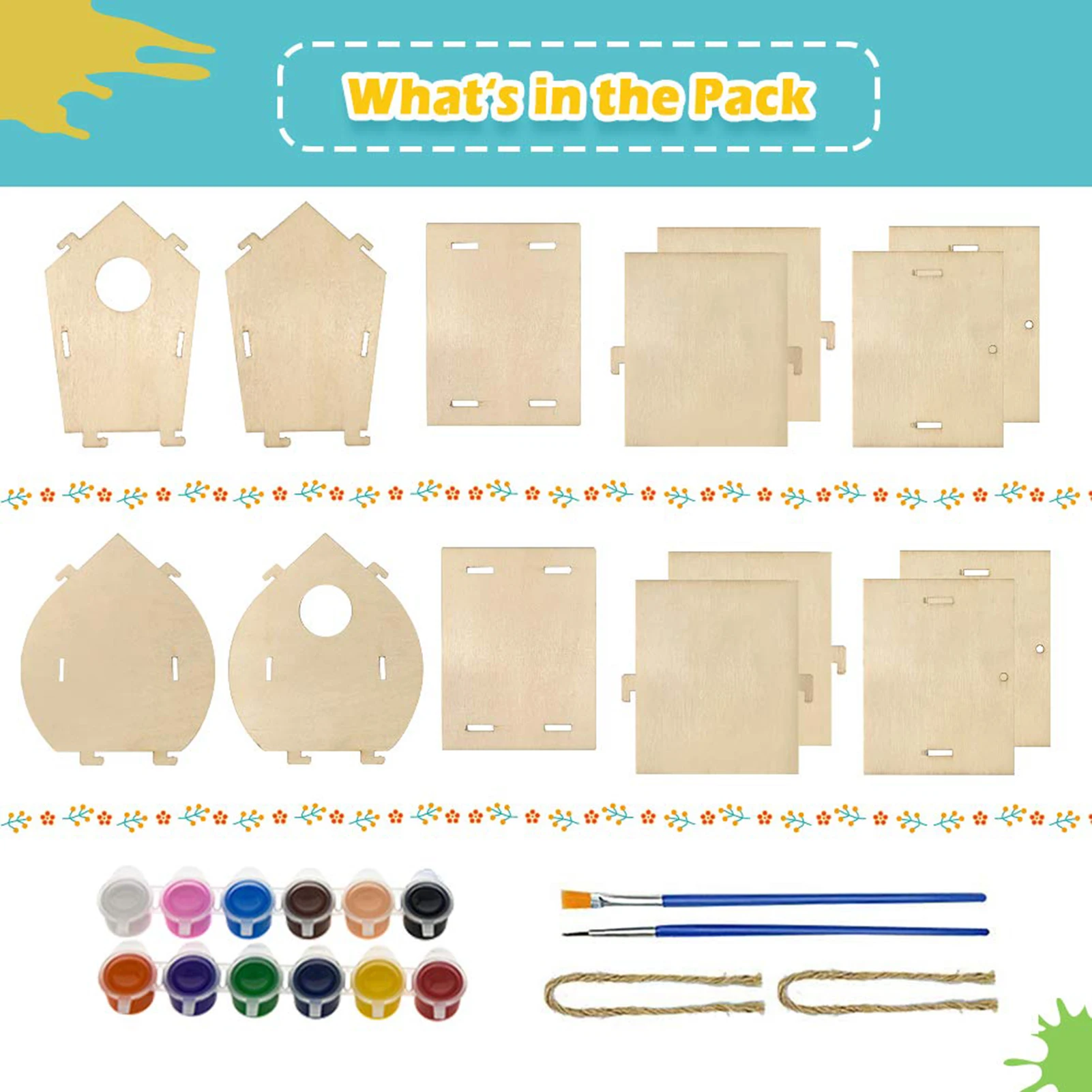 

Wooden Bird Nest Puzzle Toy DIY Hand-painted Graffiti Toy for Kid A50