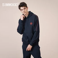 simwood 2021 autumn new jersey sweatshirt men logo embroidery casual hoodies contrast color activewear running pullovers