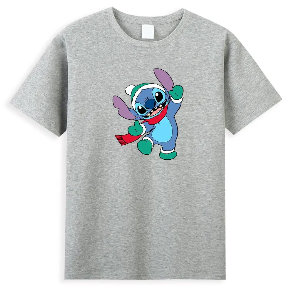 

Kawaii Cartoon Stitch Printed Men T shirts Disney Lilo & Stitch Graphic Mens T-shirt 2021 Cotton Summer Tops Male Casual T shirt