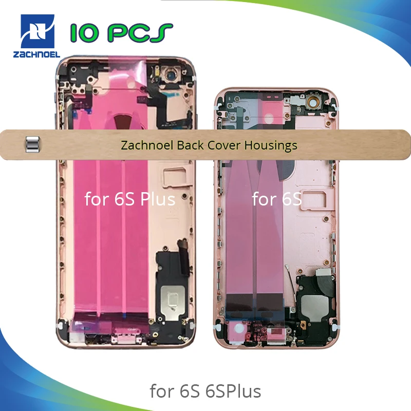 

10pcs Replacement For IPhone 6S 6SPlus Middle Frame Bezel Chassis Back Full Housing Battery Door Rear Cover Body With Flex