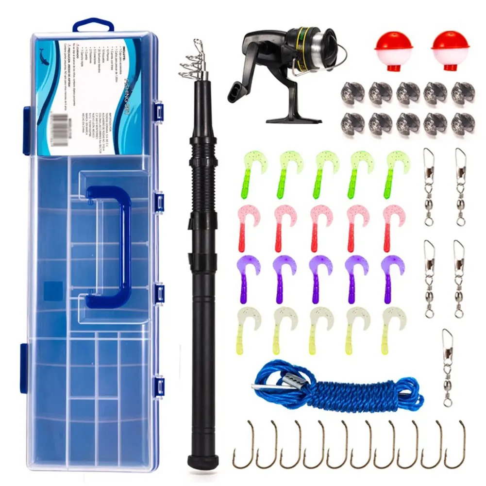 

Carbon Telescopic Fishing Rod Combo Spinning Reel Fishing Set Short Travel Stick Carp Bass Pike Feeder Rod Full Kit With Line