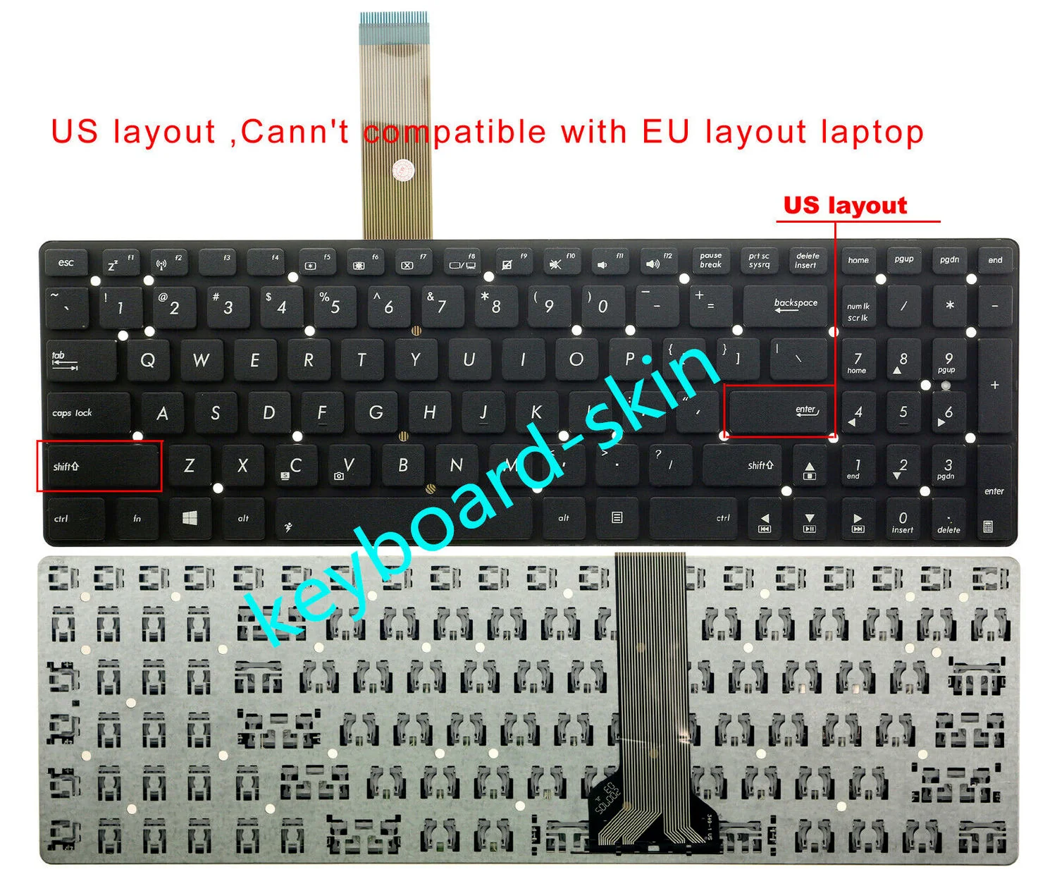 

Клавиатура для ноутбука ASUS A55VD A55X A55N R500 R505CA R505CM S500X S550C S550X A751L A751LX5200 K751L S56 S56C