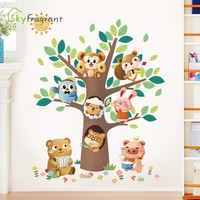cartoon wall stickers kids room background wall decoration animal forest sticker bedroom kindergarten layout home self adhesive