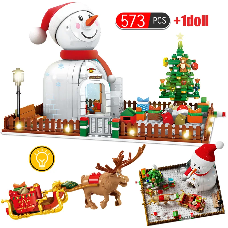 

573 шт., Детский конструктор «город со светодиодный светильник кой»