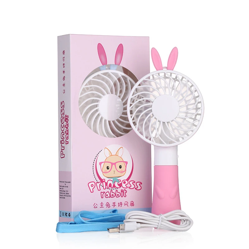 

Summer Adorable Rabbit Bear Style Mini Handheld Fan Lithium Battery Rechargeable Portable USB Fan With Second Gear