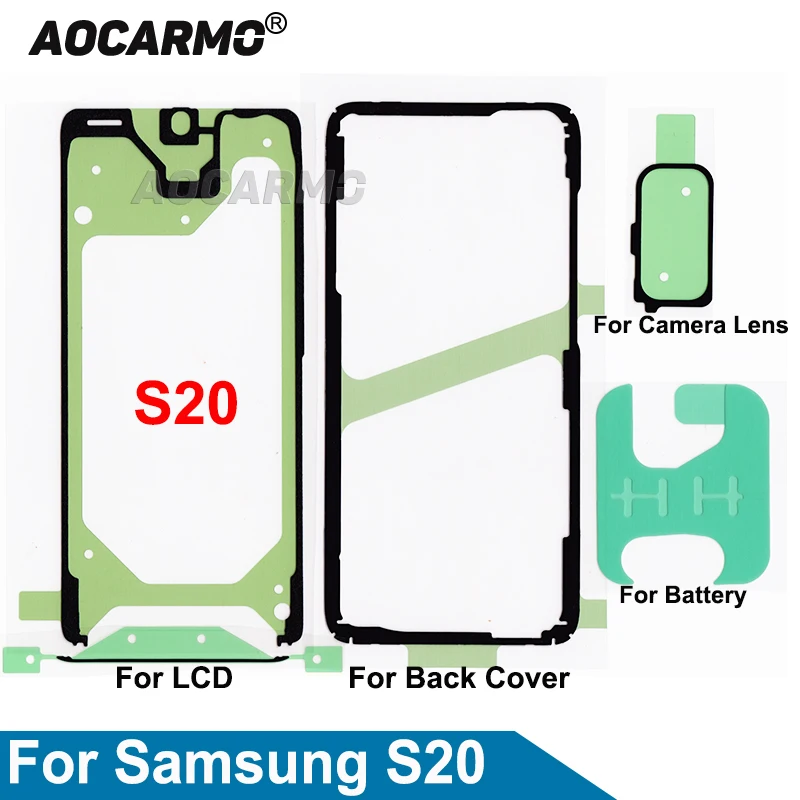 Aocarmo For Samsung Galaxy S20 Full Set Adhesive LCD Screen Tape Back Battery Cover Frame Camera Lens Waterproof Sticker Glue