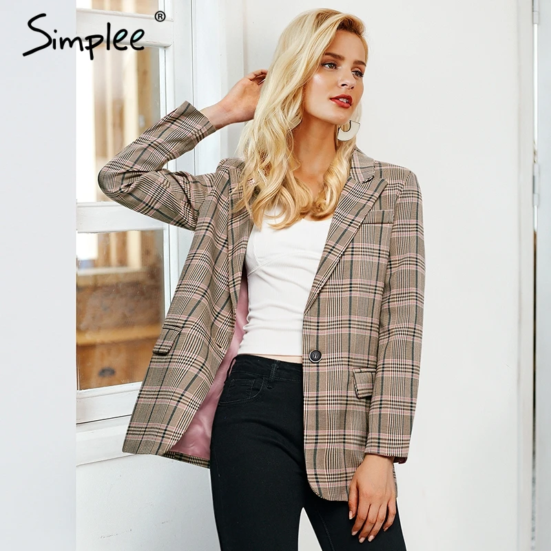 Simplee шикарный женский пиджак пальто с длинным рукавом офис Осень | Женская одежда