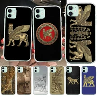 lamassu assyrian winged lion and winged bull phone case for iphone 12 11 pro max mini xs max 8 7 6 6s plus x 5s se 2020 xr cover
