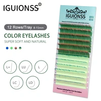 iguionss colorful individual mink soft lashes lc ld lu l l c d dd curl eyelash natural extension eyelashes supplies ellipse