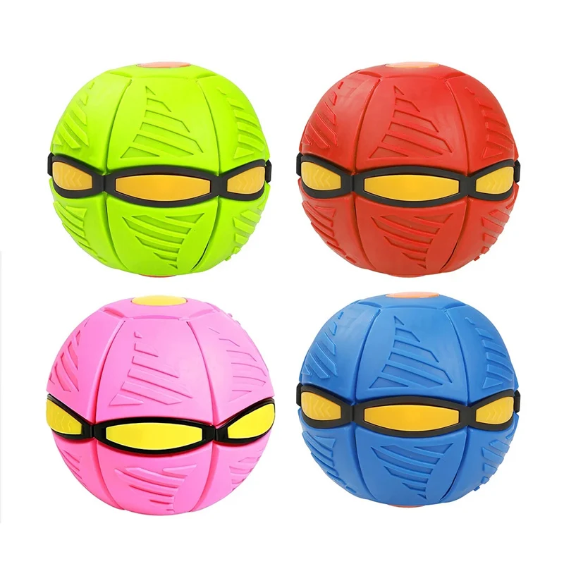 

16/23cm Flying UFO Flat Throw Disc Ball with LED Light Toy Flying Saucer Ball Deformation Foot Ball Kid's Outdoor Sport Ball Toy
