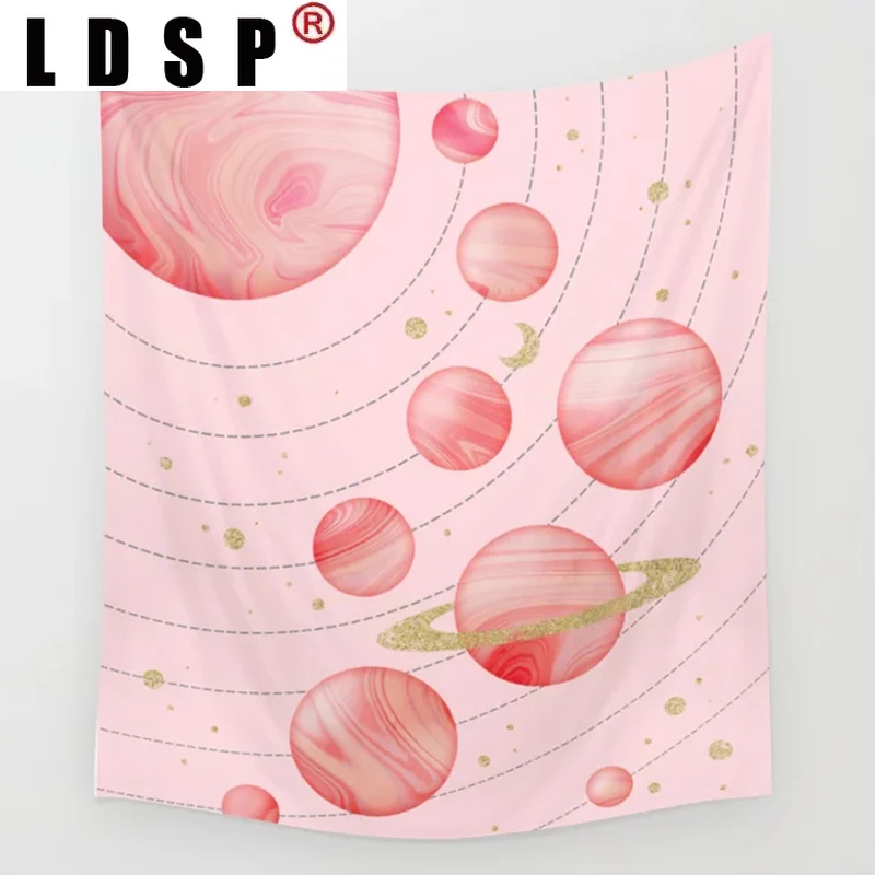 

LDSP Pink Solar System Tapestry Wall Hanging Carpet Beach Towel Background Cloth Blanket Yoga Mats Art Bedroom Dorm Home Decor