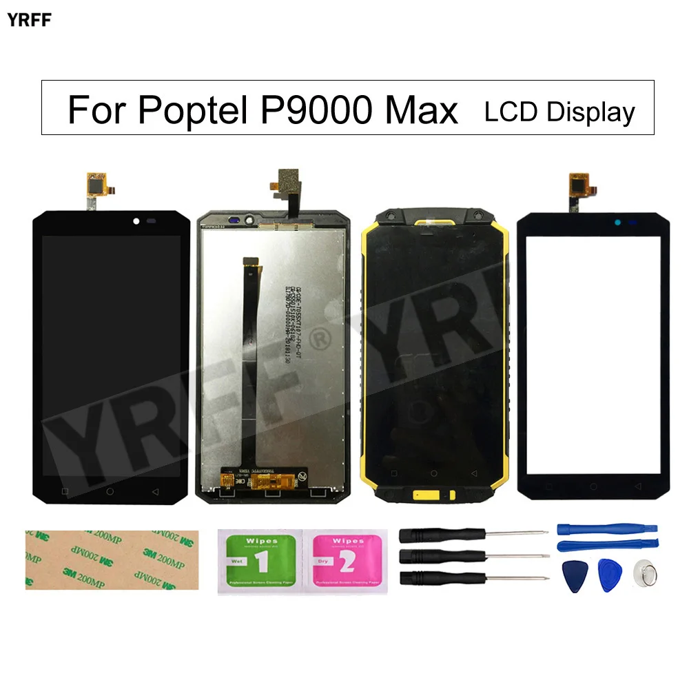 ЖК-дисплей с рамкой для Poptel P9000 Max сенсорный экран дигитайзер стеклянная панель