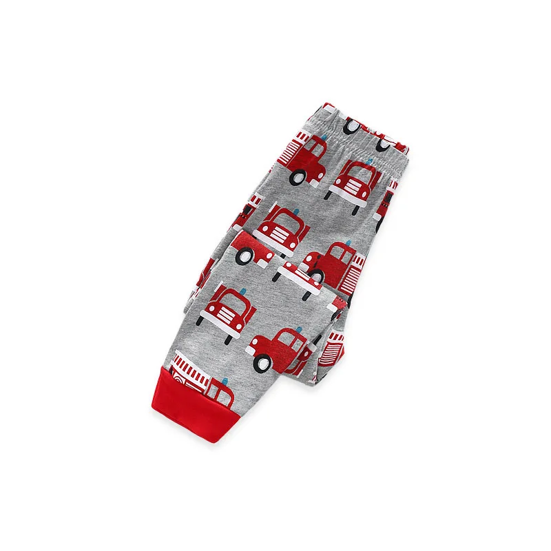 

Kid Pajamas Cotton Pyjamas Boys Children Home Clothes Autumn Spring Firetruck Cartoon 2-7y