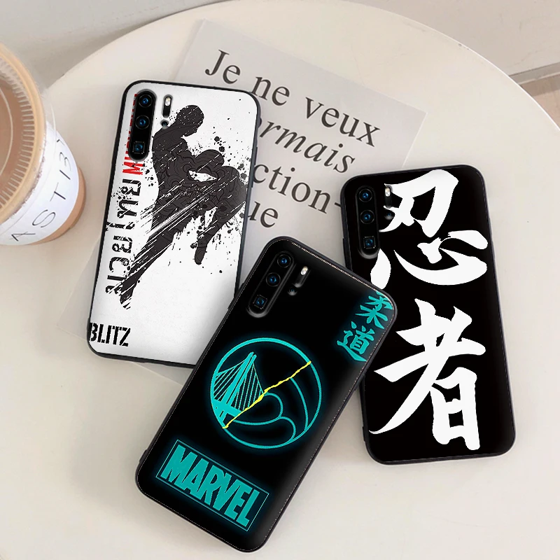 Японские bushido spirit черные силиконовые чехлы для huawei Y6 Y7 Y9 Prime 2018 2019 Nova 2i 3 4 3i Lite mate 10 20