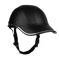 2021 motorcycle leather helmets bike scooter half covered protective hard helmet safety unisex racer helmet baseball cap style