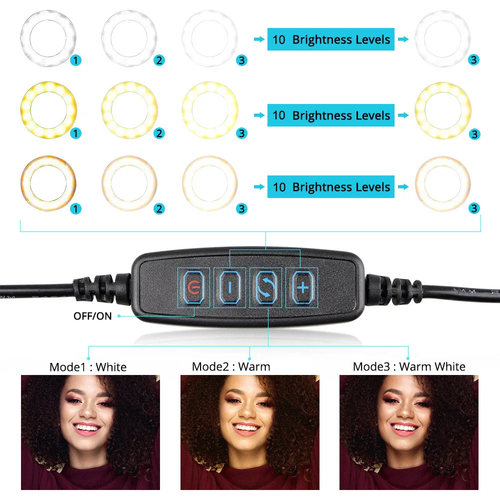 Светодиодный кольцевой светильник для селфи камера смартфон фотографии usb