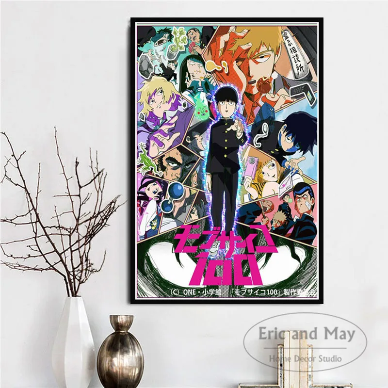 

Mob Psycho 100 Anime Canvas Painting Posters And Prints Pictures On The Wall Vintage Movie Art Decorative Home Decor Affiche