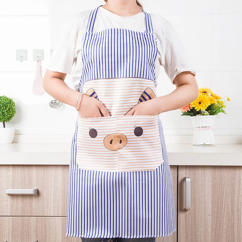

Cute PIG Cartoon Apron Cat Funny Face Japanese Creative Comic Apron Adults Size For Baking Cooking bbq