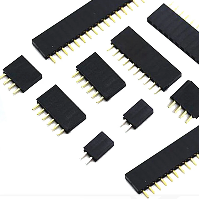 200 шт., однорядные прямые разъемы для штыревых разъемов, 2,54 мм, 1x8Pin