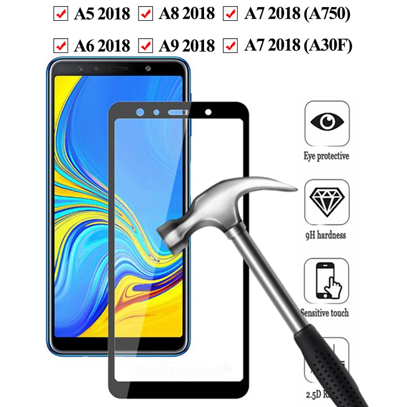 Защитная пленка для экрана Samsung Galaxy A6 2018 A9 A8 A7 A5 из закаленного стекла 9H 6 7 8 9 5 |