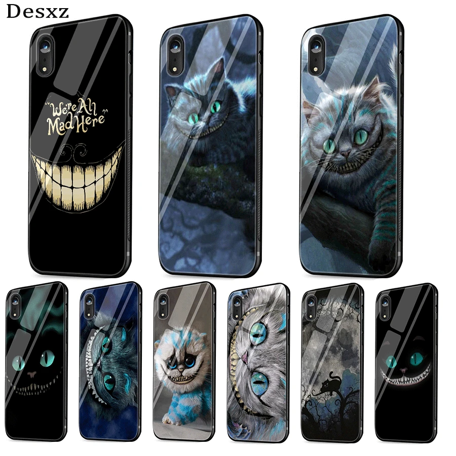 Стеклянный чехол для телефона iPhone 6 6s 7 8 Plus X XR XS Max 5s 5 SE Alice In Wonderland Cheshire | Мобильные