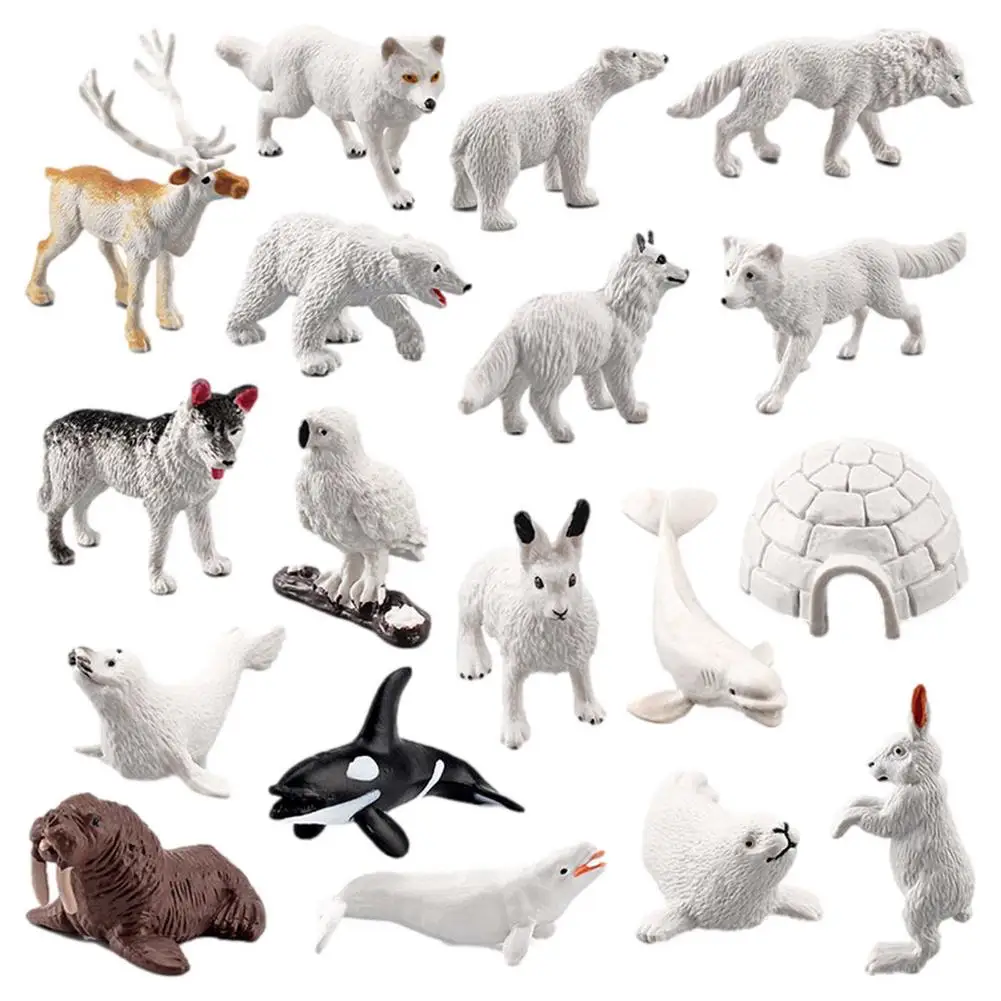 

17 предметов, реалистичные модели животных, полярный медведь, подарок для детей на день рождения, Arct