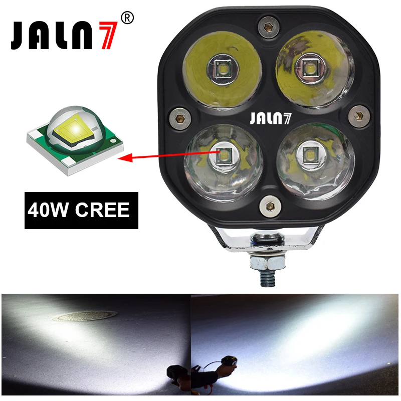 JALN7 LED Driving Car 40W Motorcycle Head Lamp Spot Work Light Truck 12v 24v White Fog Bulb Yellow Off Road Lada Niva Foco 4x4