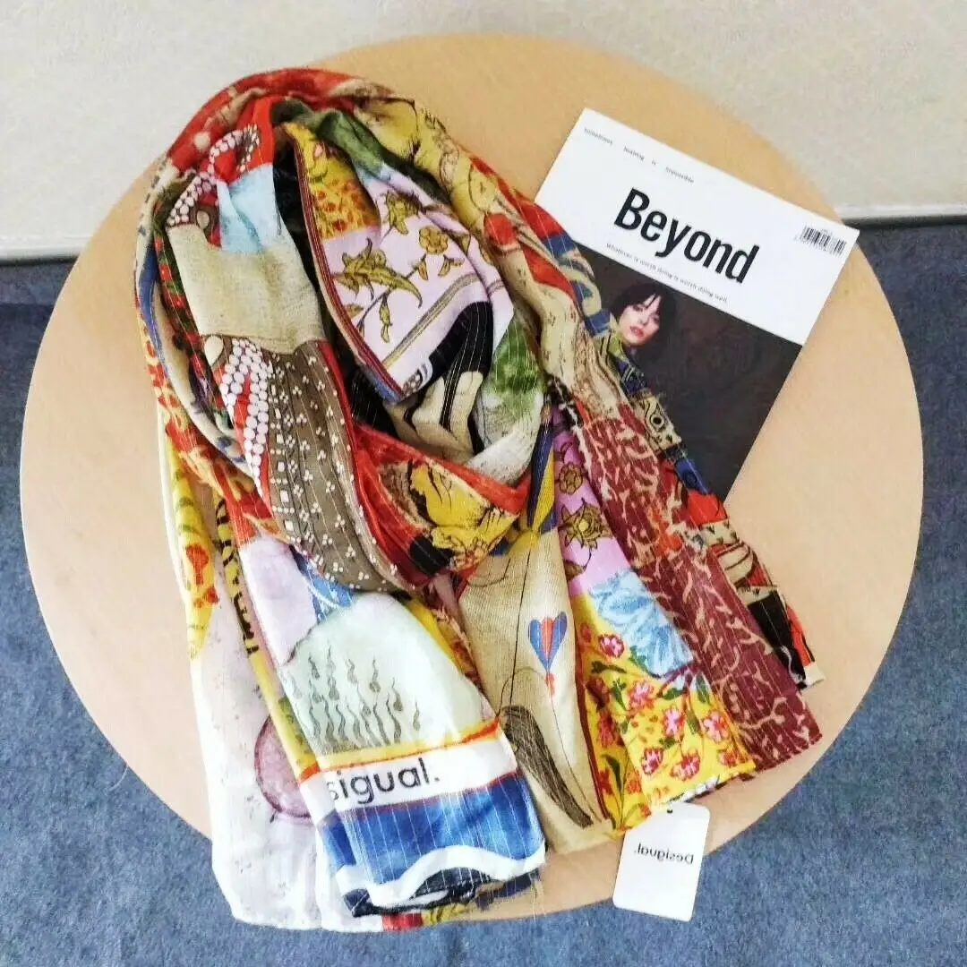 

2021 последняя торговая марка, desigual moda bufanda mujer Warm Toalla de playa al por large + 1