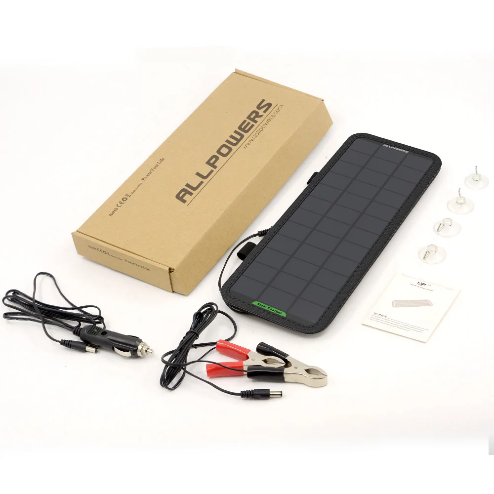 Зарядное устройство с солнечной панелью ALLPOWERS зарядное для аккумулятора