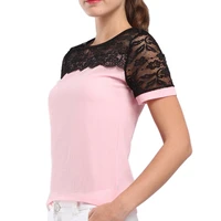 women blouses casual ol lace chiffon blouse summer loose shirt work wear blusas feminina tops shirts pinkred