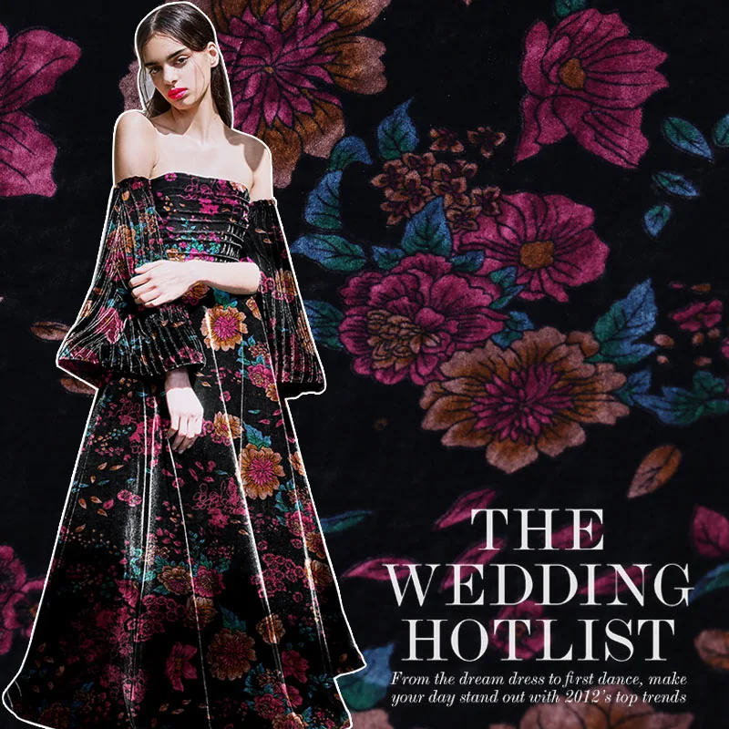 Шелковая Вельветовая ткань высокого качества 115 см * 100 Ткань Рождественская