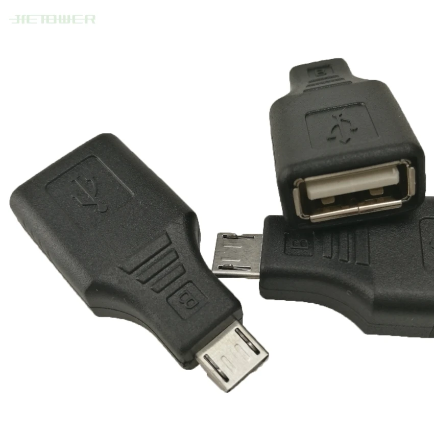 

300 шт./лот черный USB 2,0 женщина к Micro USB штекер USB адаптер OTG до 480 Мбит/с для портативных ПК телефоны