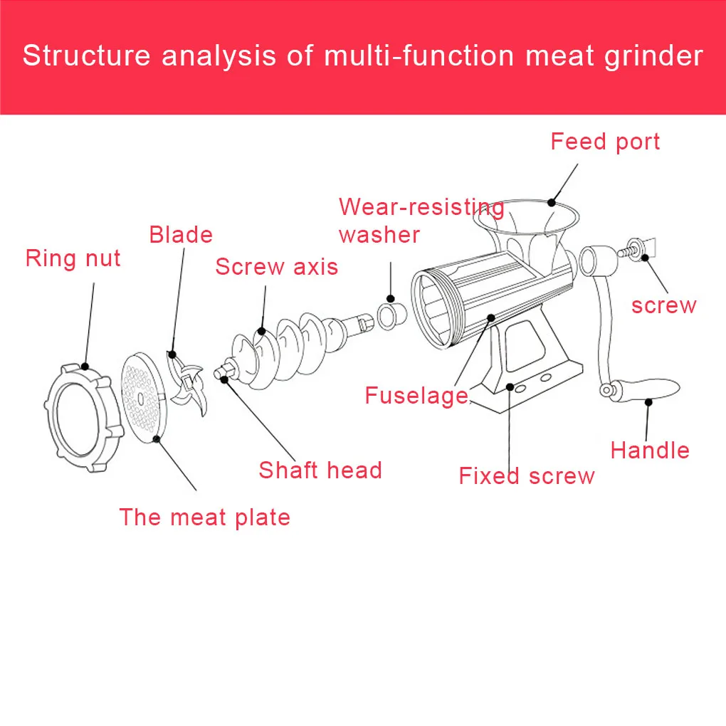 

Meat Grinder Filling Sausage Machine Household Hand Shake Vegetable Multifunction Manual Garlic Grinding Chopper Kitchen Tool