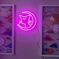 sailor moon luna cat anime led neon sign kawaii cute light decor indoor wall hanging girl gift birthday home room bedroom