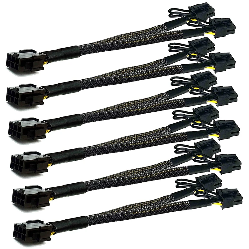 

PCI-E 6 Pin to Dual PCIe 8 Pin (6+2) Image Card PCI Express Power Adapter GPU VGA Y-Splitter Extension Cable