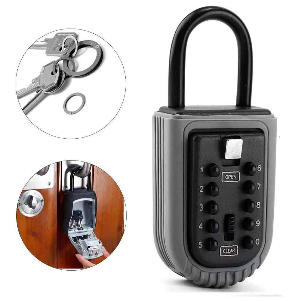 

For Realtor Password 10 Digit Combination Garage Safe Zinc Alloy Indoor Outdoor Waterproof Key Lock Box Storage Real Estate Home