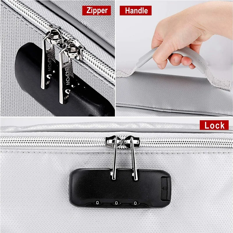 

Fireproof Document Storage Bag, Carry Wallet,Multi-Layer Portable Document Storage, Suitable for Important Documents