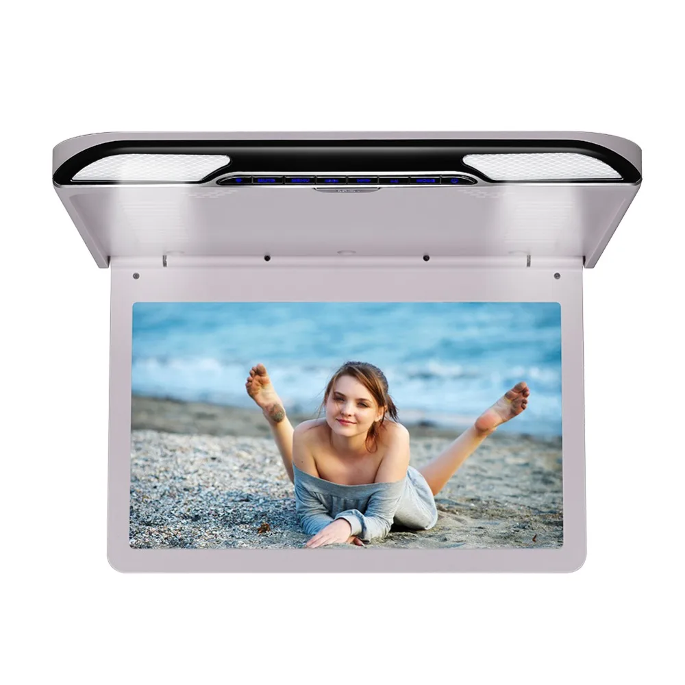 13.3 inch Car Flip Down Monitor Video Player 1920*1080P Full HD TFT LCD Screen TV 2 IR Wireless Headphone USB SD DMI MP5 - купить по