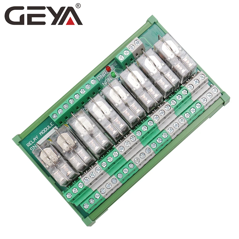 GEYA 2NG2R 8 каналов Omron Реле модуль 2NO 2NC 12V 24V от источника переменного или постоянного