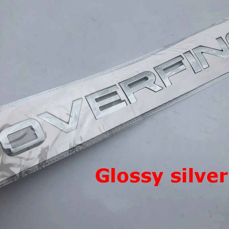 OVERFINCH Letters Emblem Badge Car Styling Refitting Trunk Sticker for Land Rover Range Glossy Black Silver Carbon Fiber on - Эмблема букв OVERFINCH, значок автомобильного стиля, изменение задней наклейки для Land Rover Range, глянцевая черная серебряная 