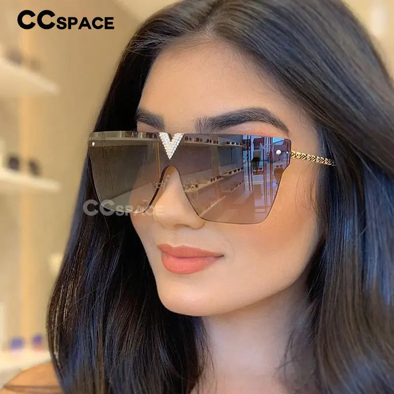 46290 без оправы большие роскошные солнцезащитные очки Квадратные мужские и