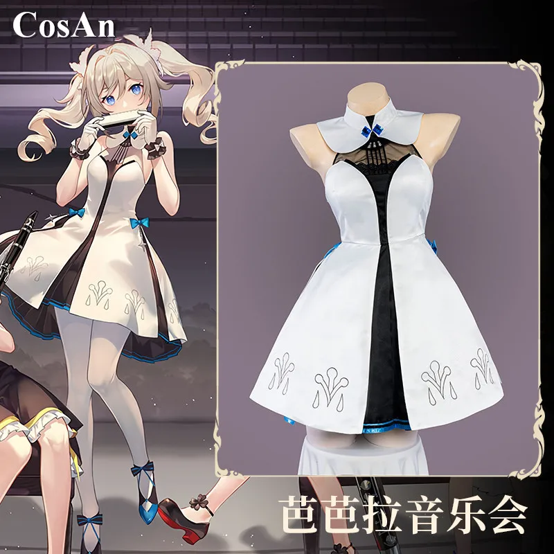 

New Game Genshin Impact Barbara Cosplay Costume Concert Lovely Sweet White Formal Dress Female Activity Party Role Play Clothing