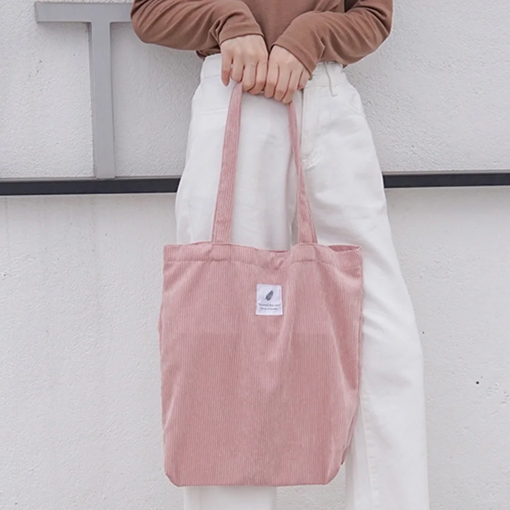 

Bags for Women 2020 Corduroy Shoulder Bag Reusable Shopping Bags Casual Tote Female Handbag for A Certain Number of Dropshipping