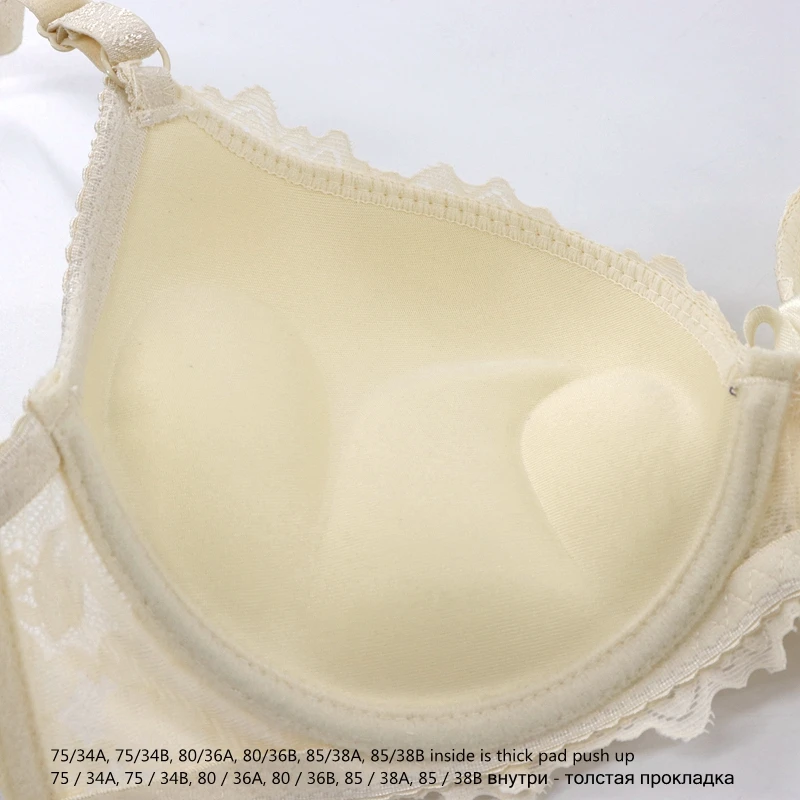 Женский бюстгальтер с кружевной вышивкой Plusgalpret пуш-ап на косточках цветочным