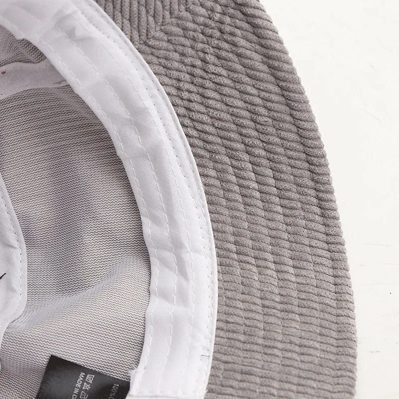 

2021 Autumn Winter Bucket Hats Women Corduroy Panama Hat Thick Warm Plush Fisherman Cap For Girl crimping Basin Hat