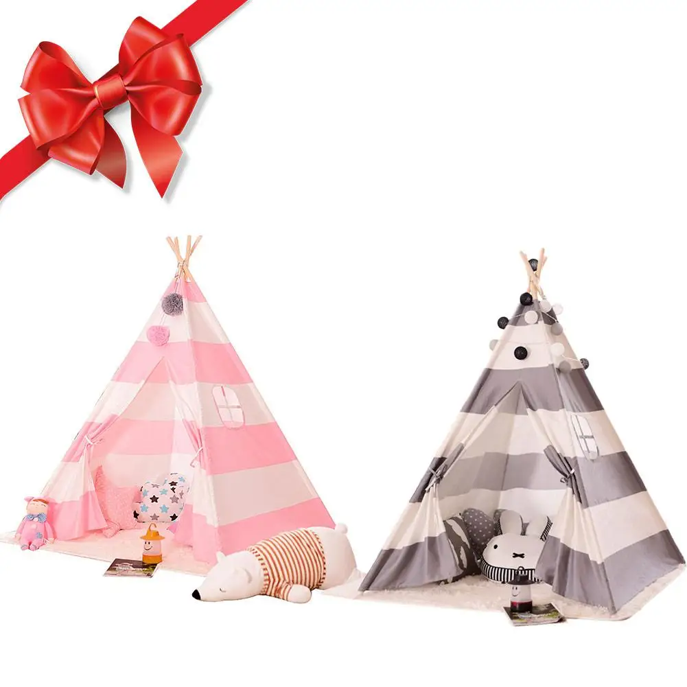 

Детская палатка для скалолазания, детский домик для игры в помещении, индийская палатка в розово-белую полоску для развлечений и игр