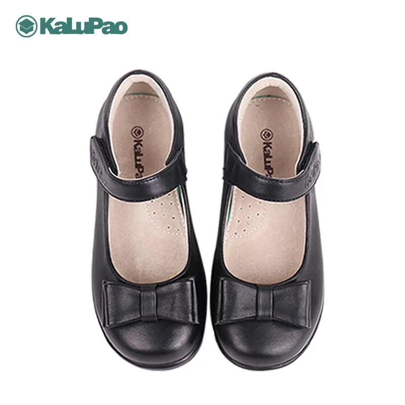 KALUPAO; детская обувь для школьной униформы; модельные туфли для девочек; черные кожаные туфли с бантом; красивая удобная обувь для девочек