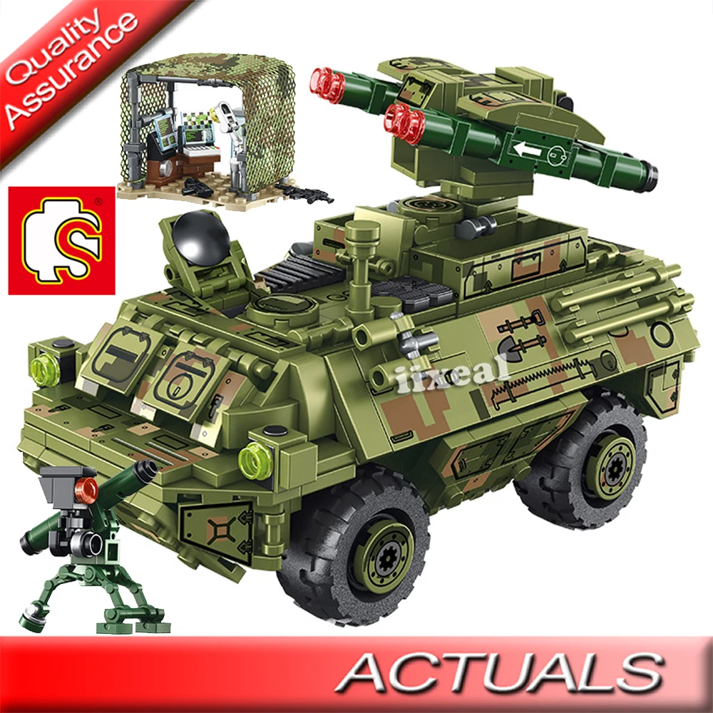 Конструктор WW2 Военная Униформа Красная стрела машина с ракетной установкой